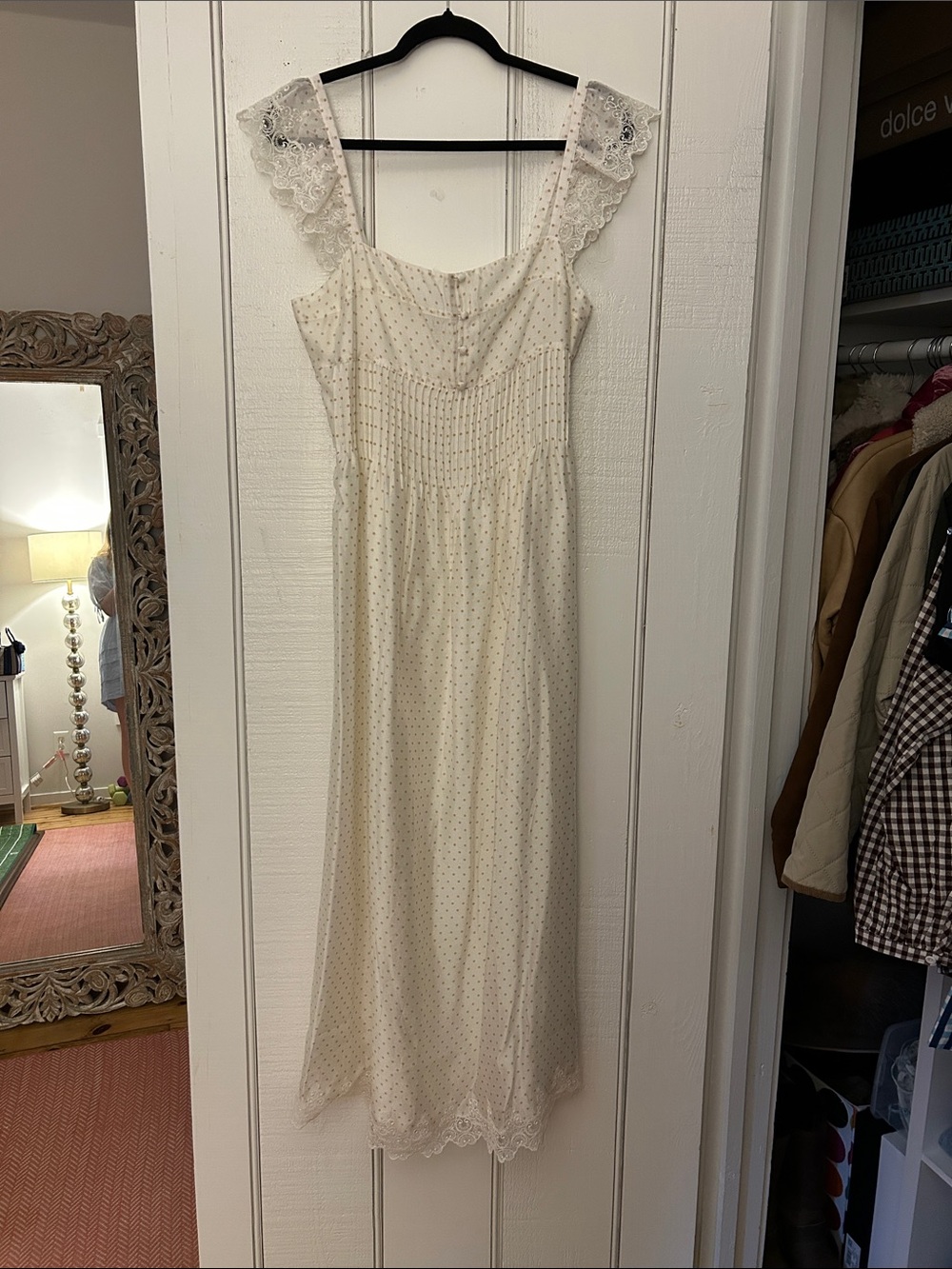 Hill House Beckham Dress S Sand Dot EUC